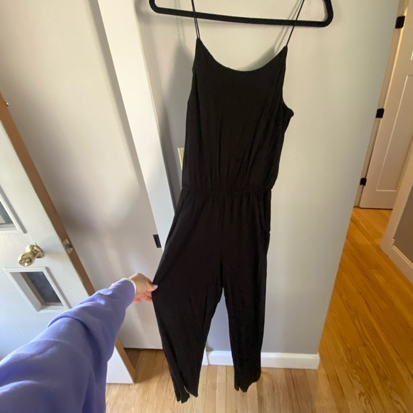 All black wide leg jumpsuit - Picture 3 of 4